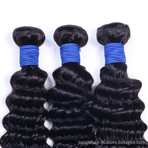 Free Sample Hair Bundles Raw Virgin Remy Hair Human Hair Weave Bundle Wholesale Double Drawn Deep Wave